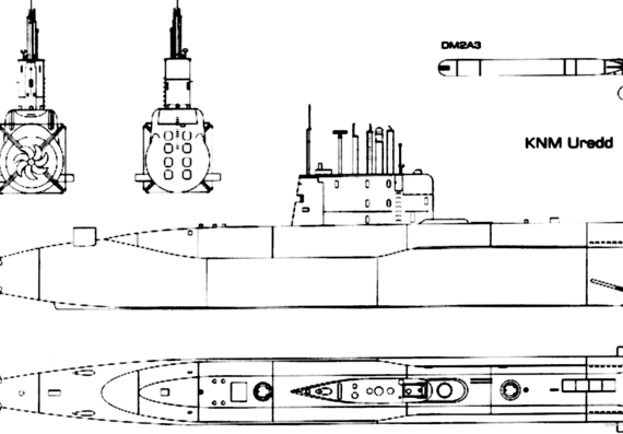 Submarine KNM Uredd - S 305 [Submarine] - drawings, dimensions, figures